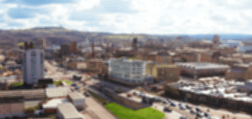 Blurred background of a top view of Kirklees