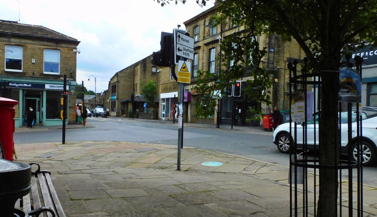 Streets and shops within Holmfirth